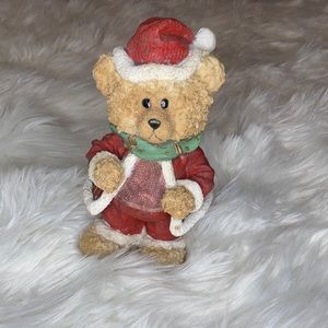 Glass Christmas bear Santa Claus decor decoration